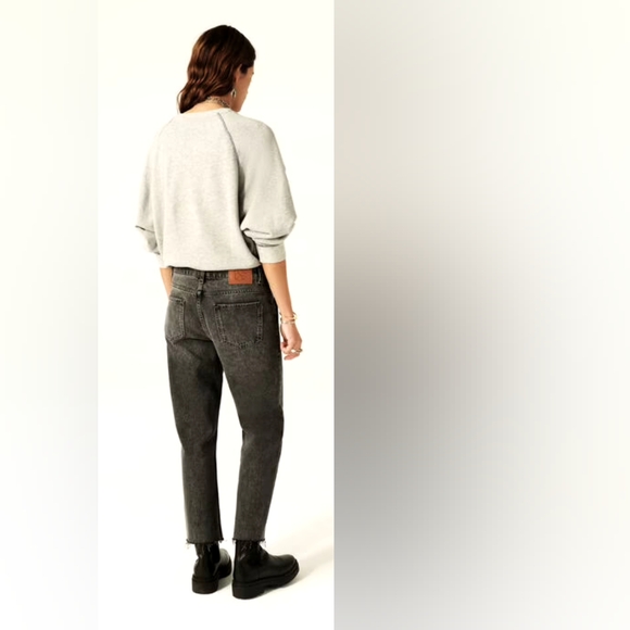 BA&SH ELLY straight leg jeans with raw hem*grey sz29 - Picture 4 of 16